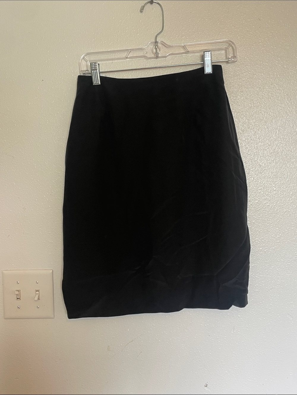 Women's Silk Black Pencil Skirt - Tailored Office Staple